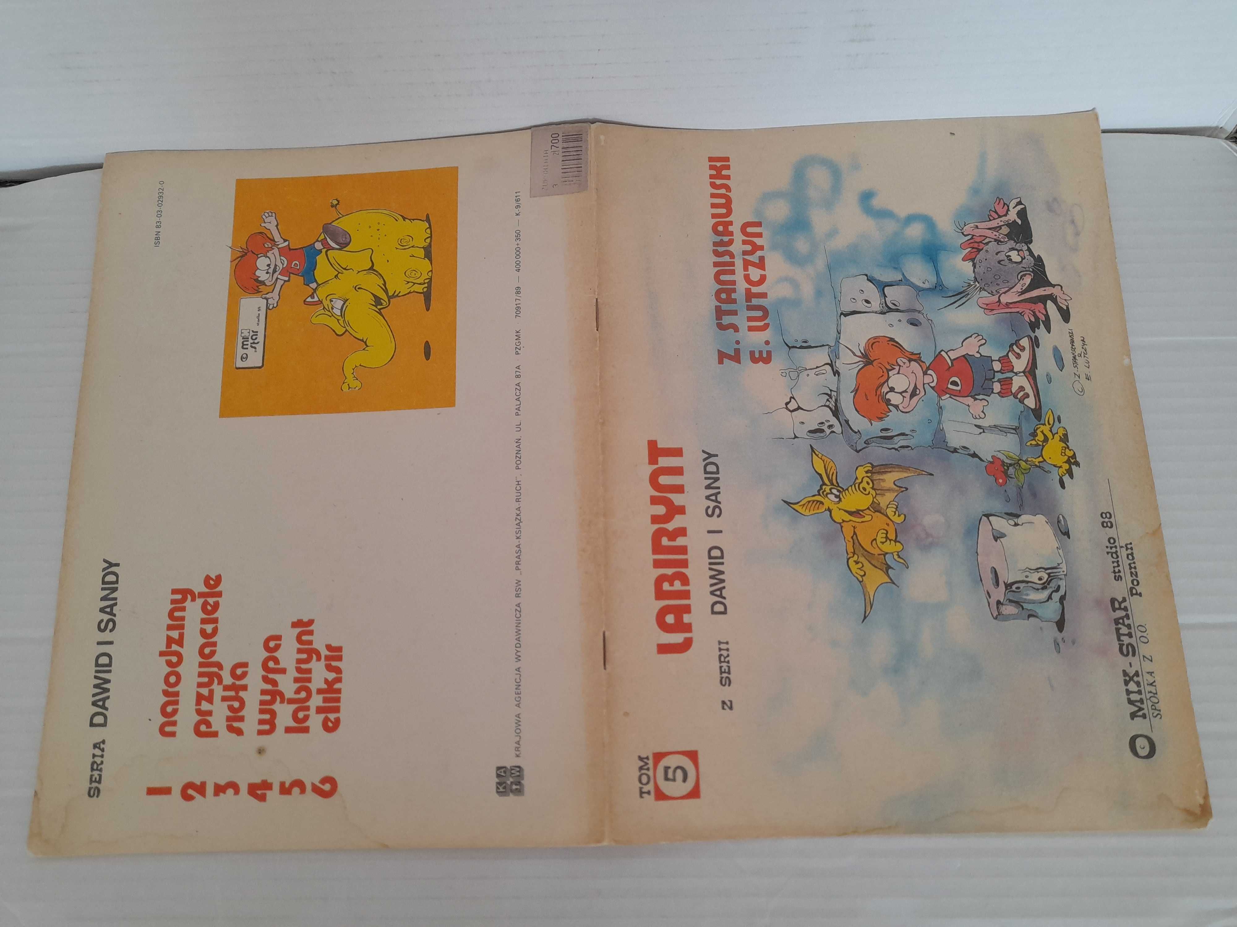 Komiks DAWID I SANDY tom 5 LABIRYNT KAW 1989 wydanie 1 Edward Lutczyn