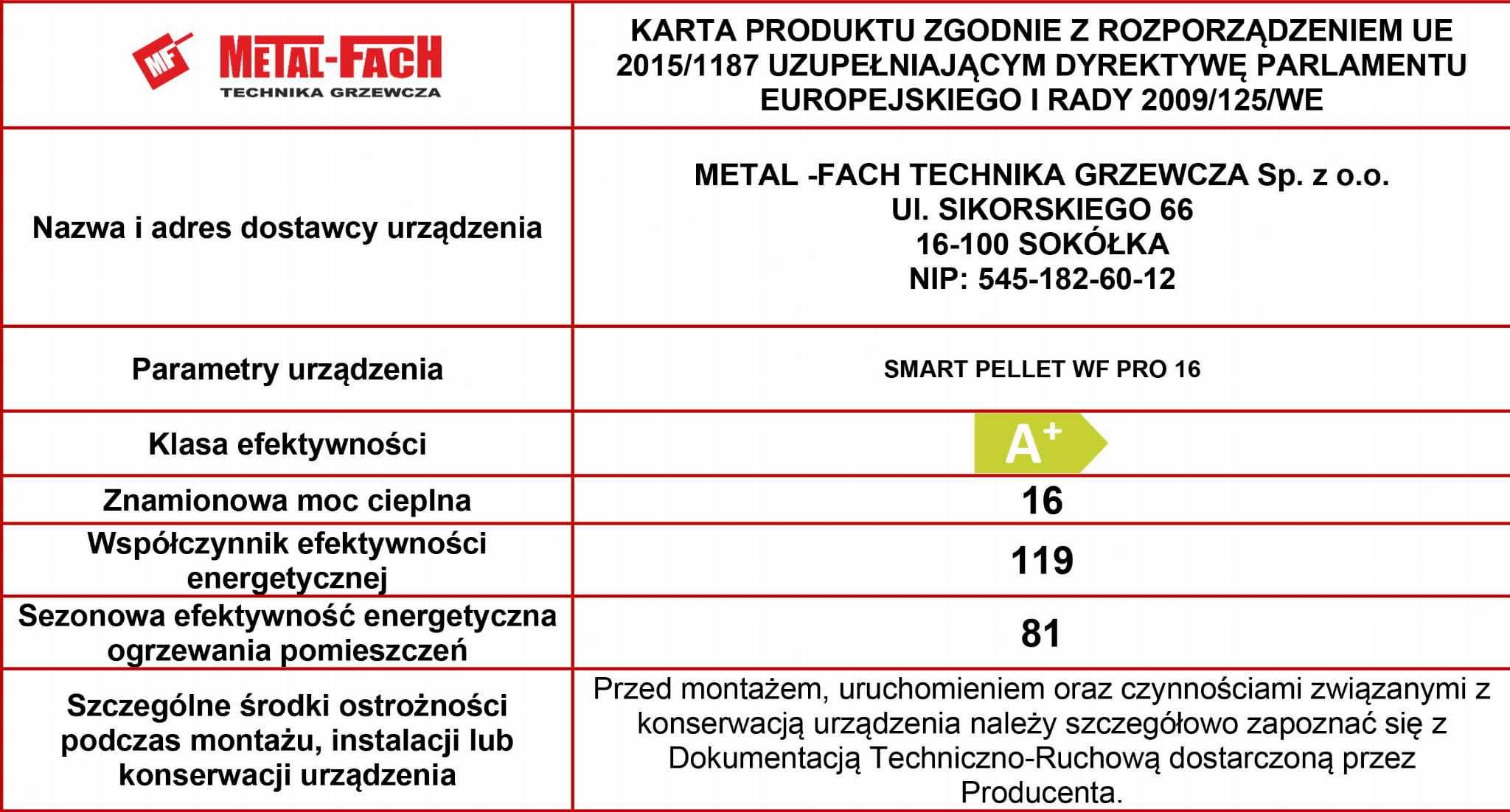 Kocioł na pellet SMART PELLET WF PRO METAL-FACH 16-32kW