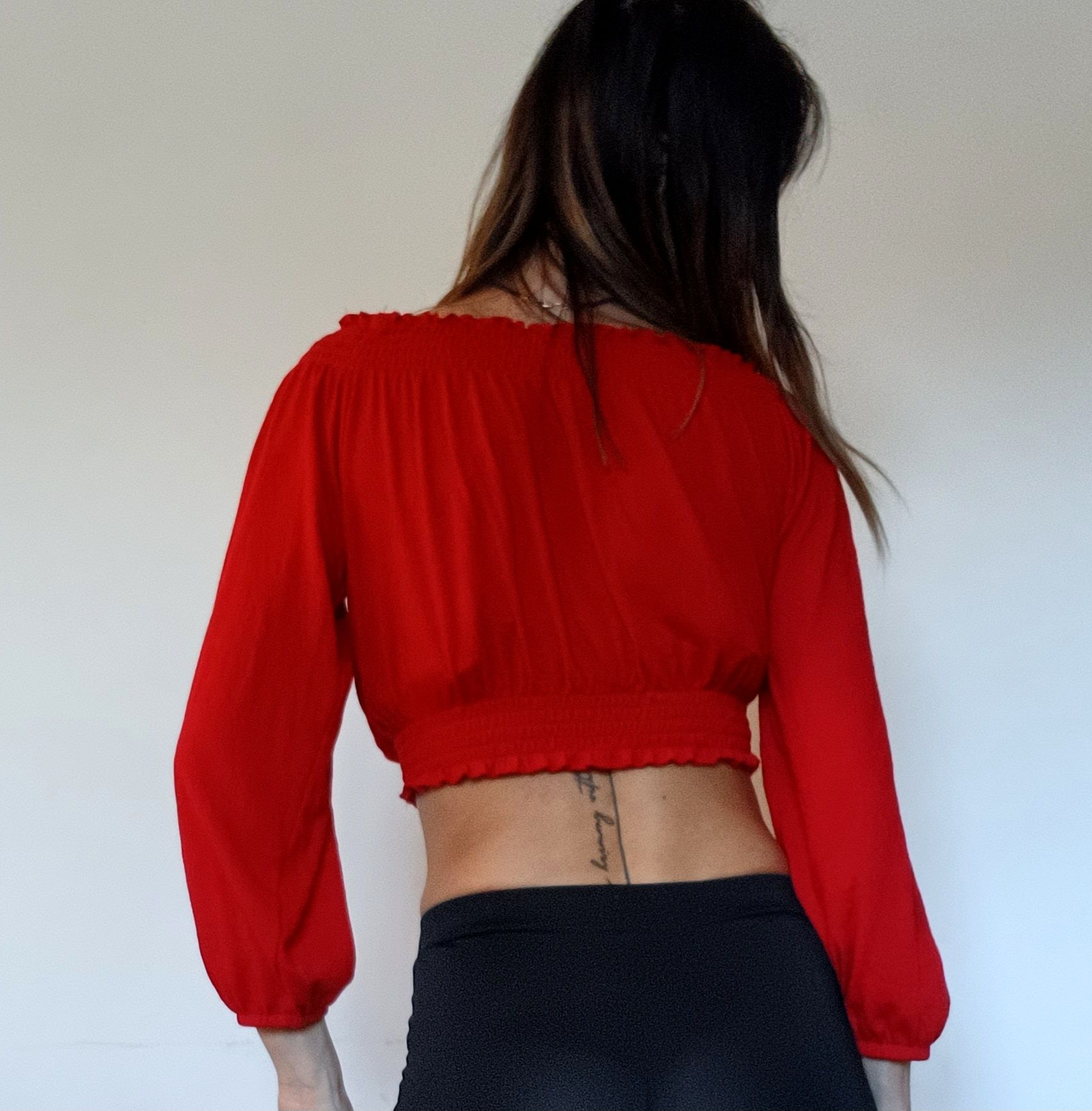 Crop top czerwony H&M S