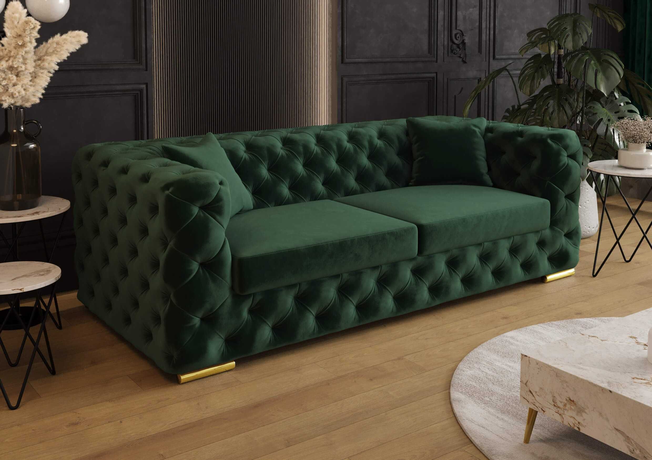 Sofa Boston Chesterfield Rozkładana Funkcja Spania Glamour VeroLux