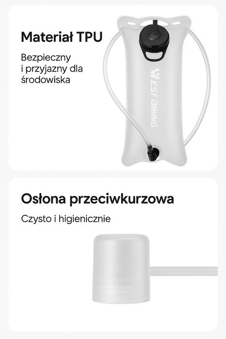 WEST BIKING Bukłak na wodę 2L – lekki i bezpieczny BPA Free