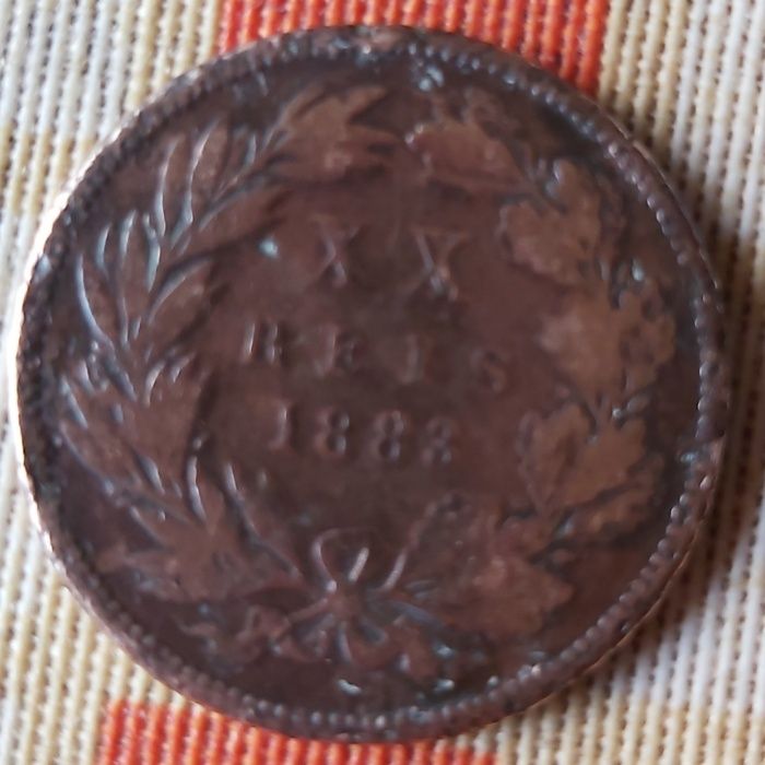 Moeda de D Luis I de1883em bronze
