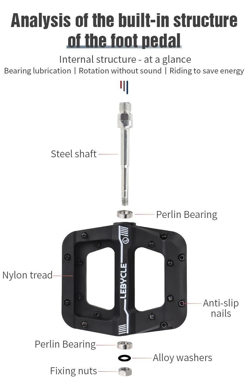Педалі велосипедні LEBYCLE нейлонові