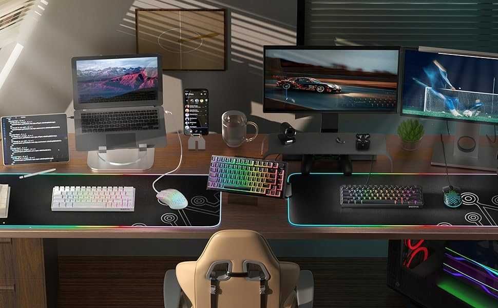 Mysz Gamingowa do Gier Podświetlana RGB Przewodowa TMKB M1 12800 DPI