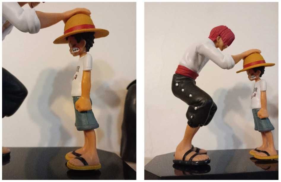 Figura de One piece do Shanks e do Luffy
