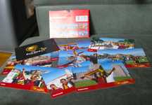 Conjunto de 8 Bilhetes Postais da Cidades do Euro 2004 c/ Selo