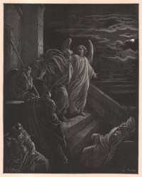 Dore: Wyzwolenie Piotra. Anioł. Biblia. Drzeworyt 1886 r. autentyk