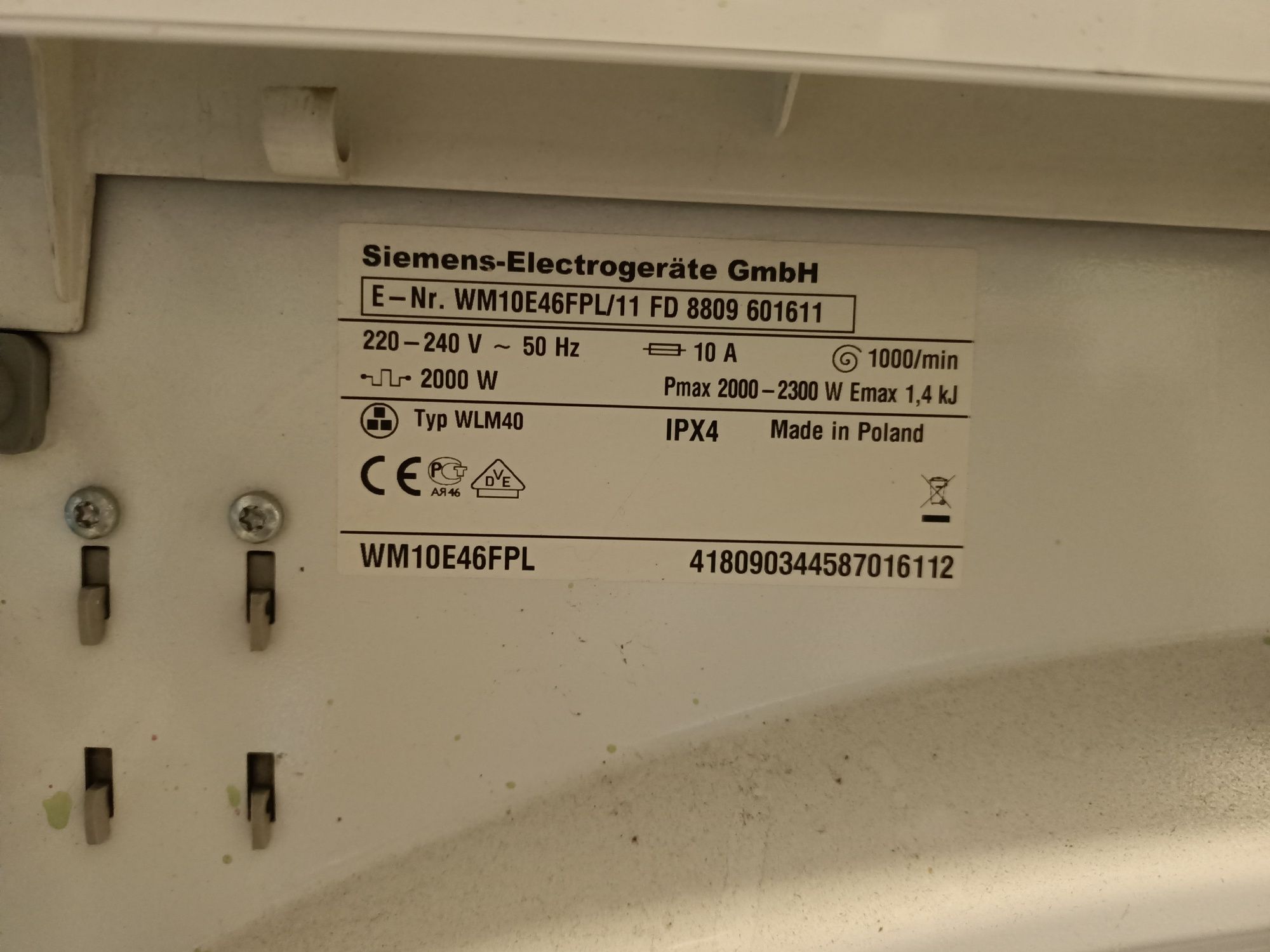 Pralka Siemens 10E46FPL. Sprawna
