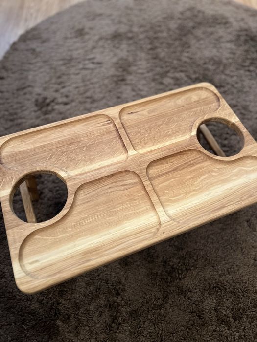 Складаний дерев’яний столик під пиво, смаколики або ноутбук 50х30 см