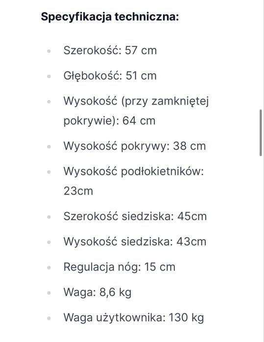 Toaleta Vermeiren – krzesło toaletowe z opuszczanymi podłokietnikami