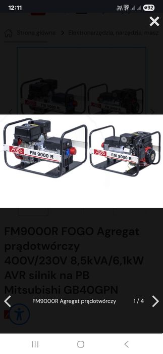 Agregat Fogo Fm 9000R