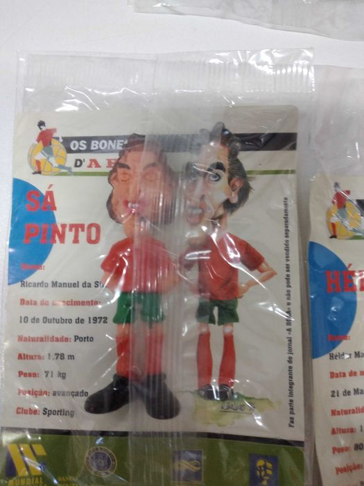 Bonecos A Bola/ Seleção nacional futebol Euro 96/ caricaturas Figo...