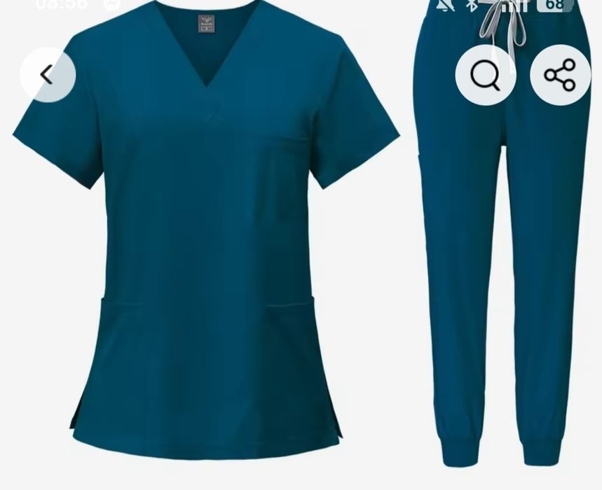 Mundurek medyczny morski , zestaw