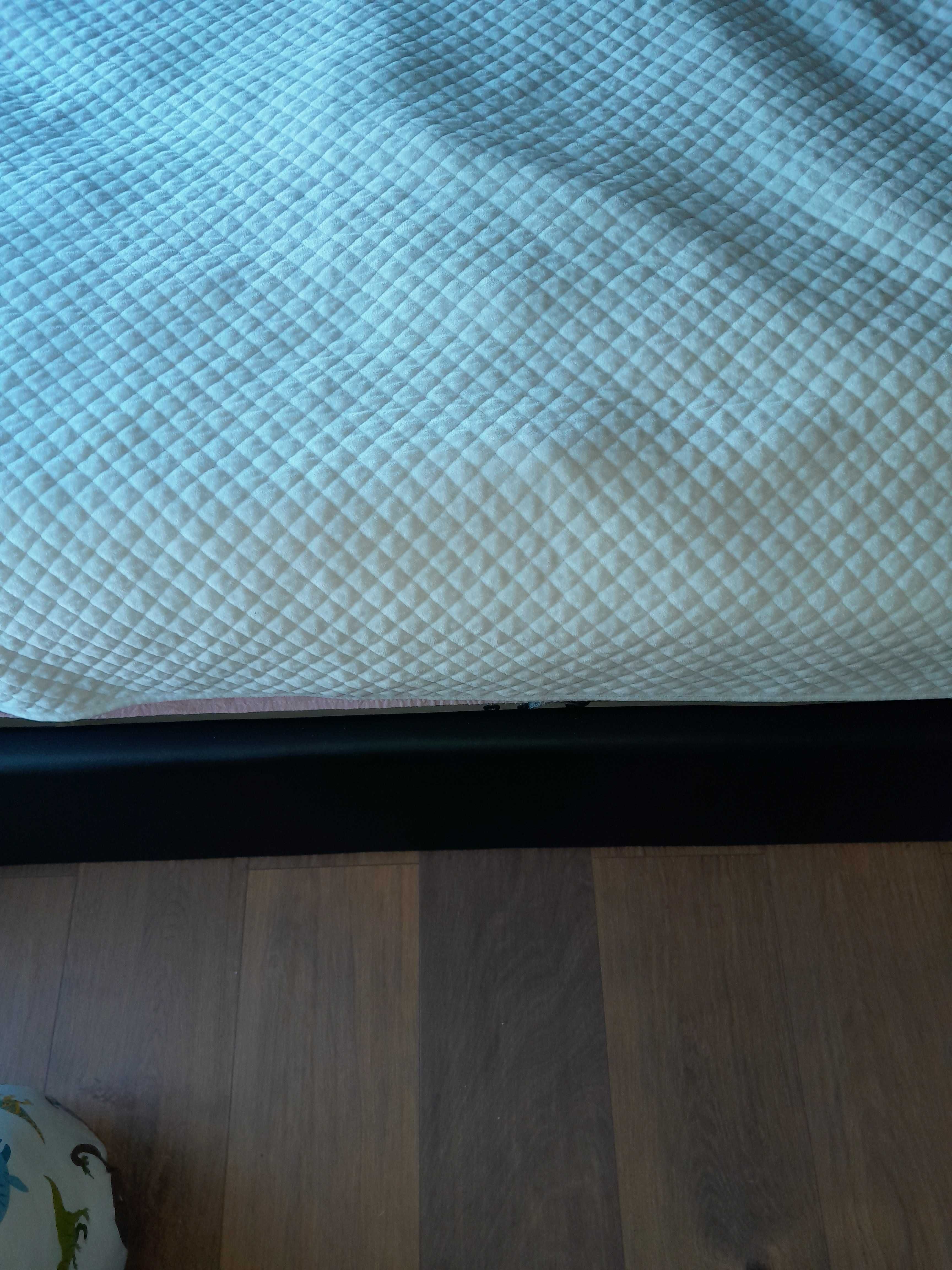 IKEA ŁÓŻKO GVARV  czarne tapicerowane skórzane 140x200
