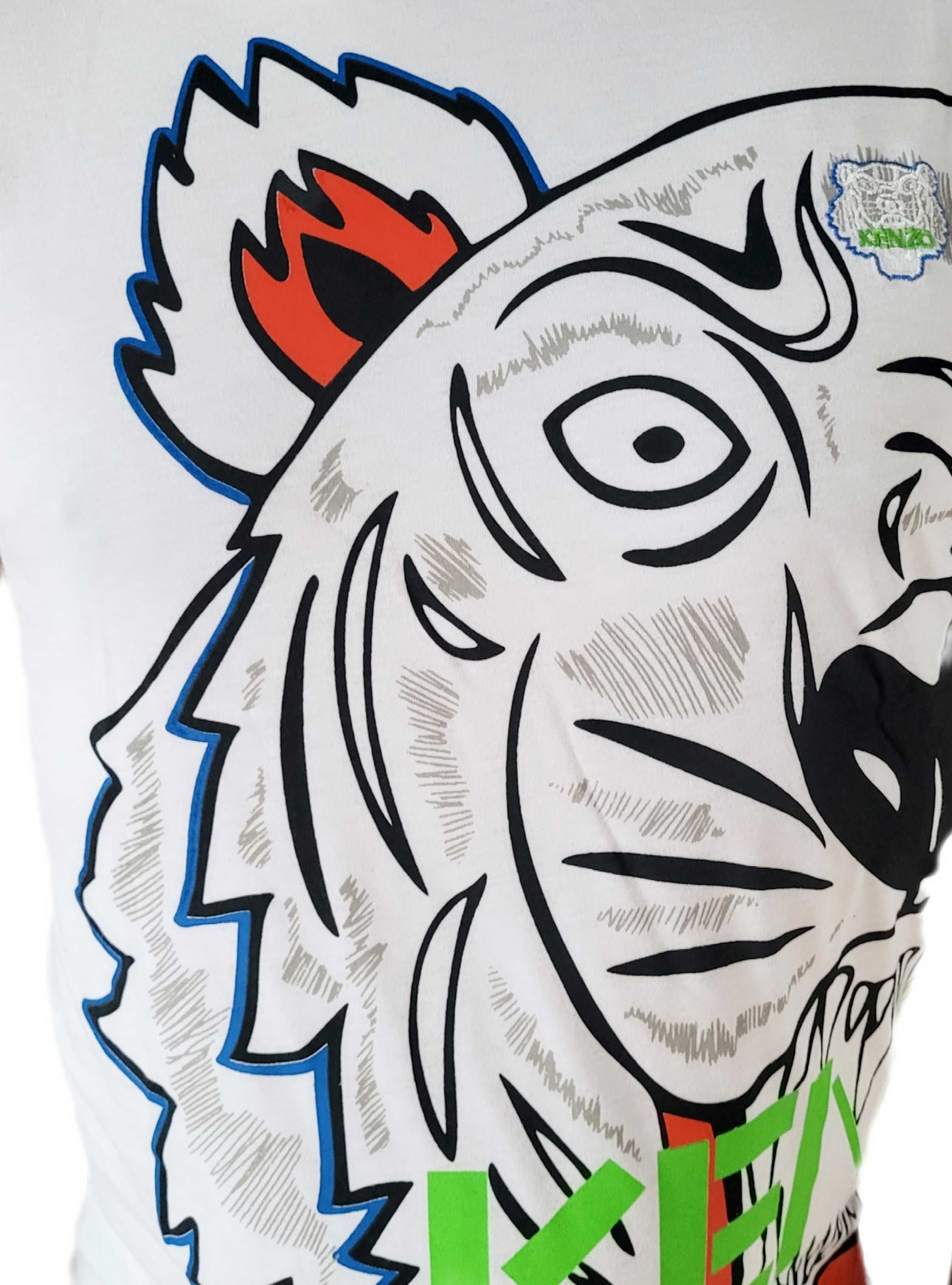 T-shirt Koszulka męska KENZO Paris Tygrys  biała