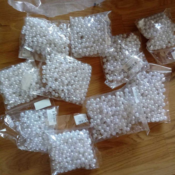 Perełki, koraliki, do rękodzieła, białe
