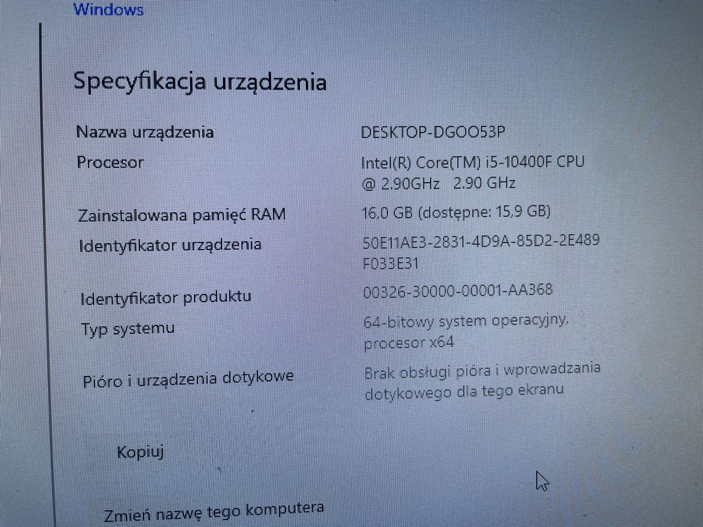 Komputer do gier zestaw