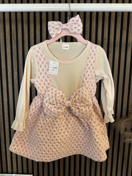 Nowa sukienka z opaską z kokardą handmade 86