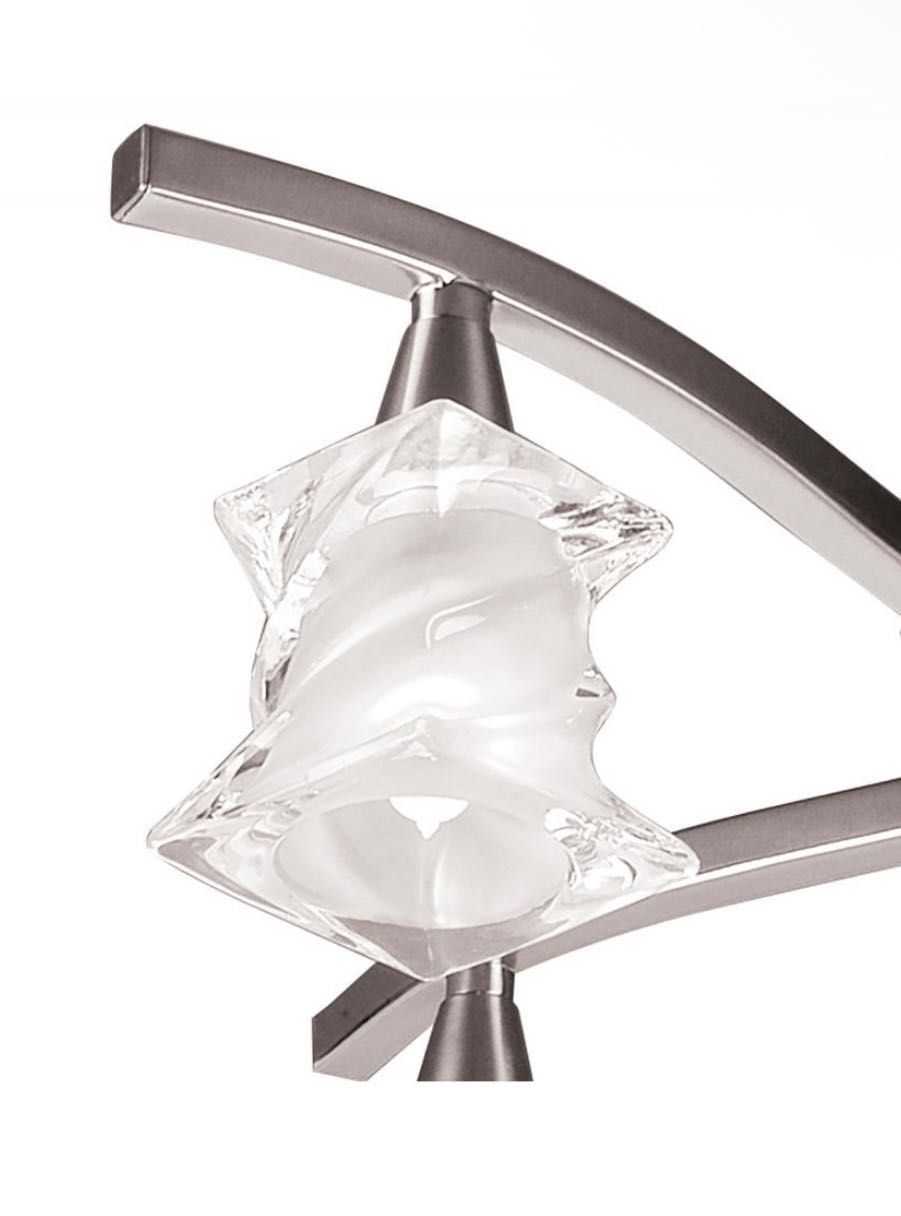 Lampa sufitowa polished chrome metal 4 lampki szklane