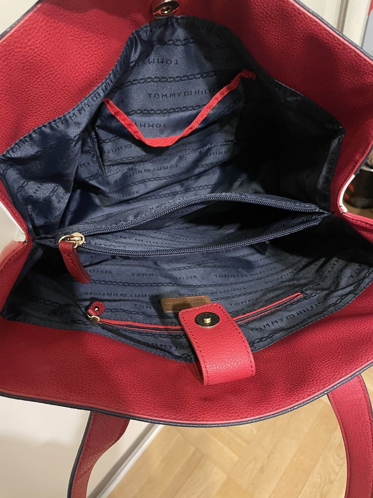 Torba shopper bag Tommy hilfiger  granatowa jak nowa na prezent