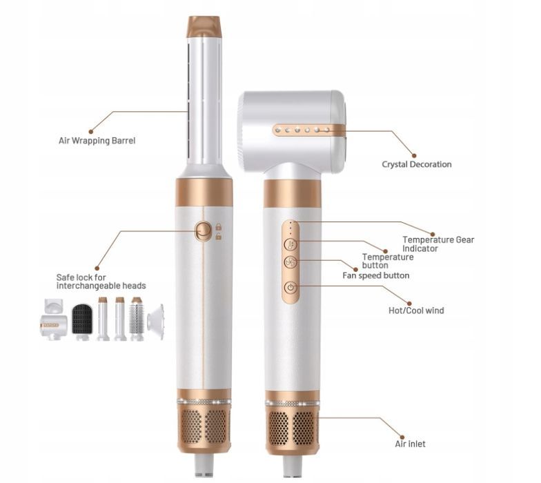 Suszarka do włosów Air Styler 7w1 z diamentami Ukliss POWYSTAWOWY