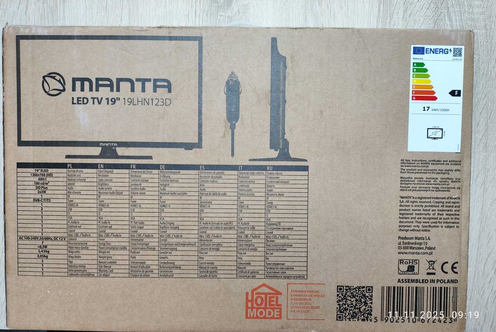 Telewizor Manty 19 cali