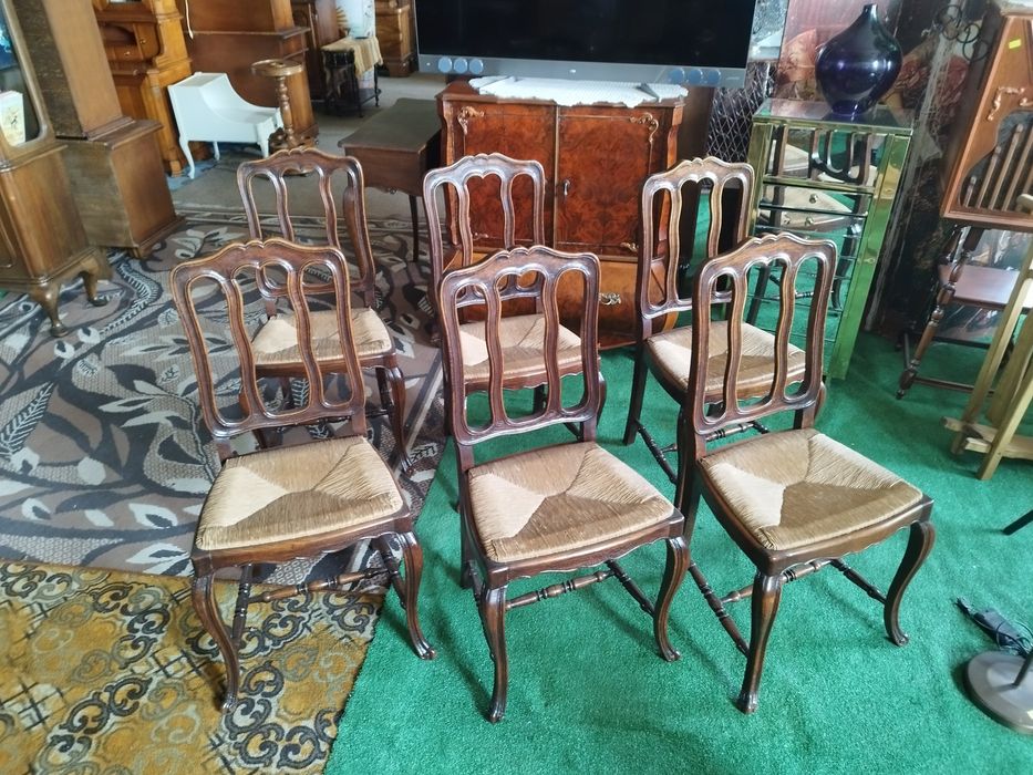 krzesła salonowe drewniane Antyk Vintage 6 sztuk