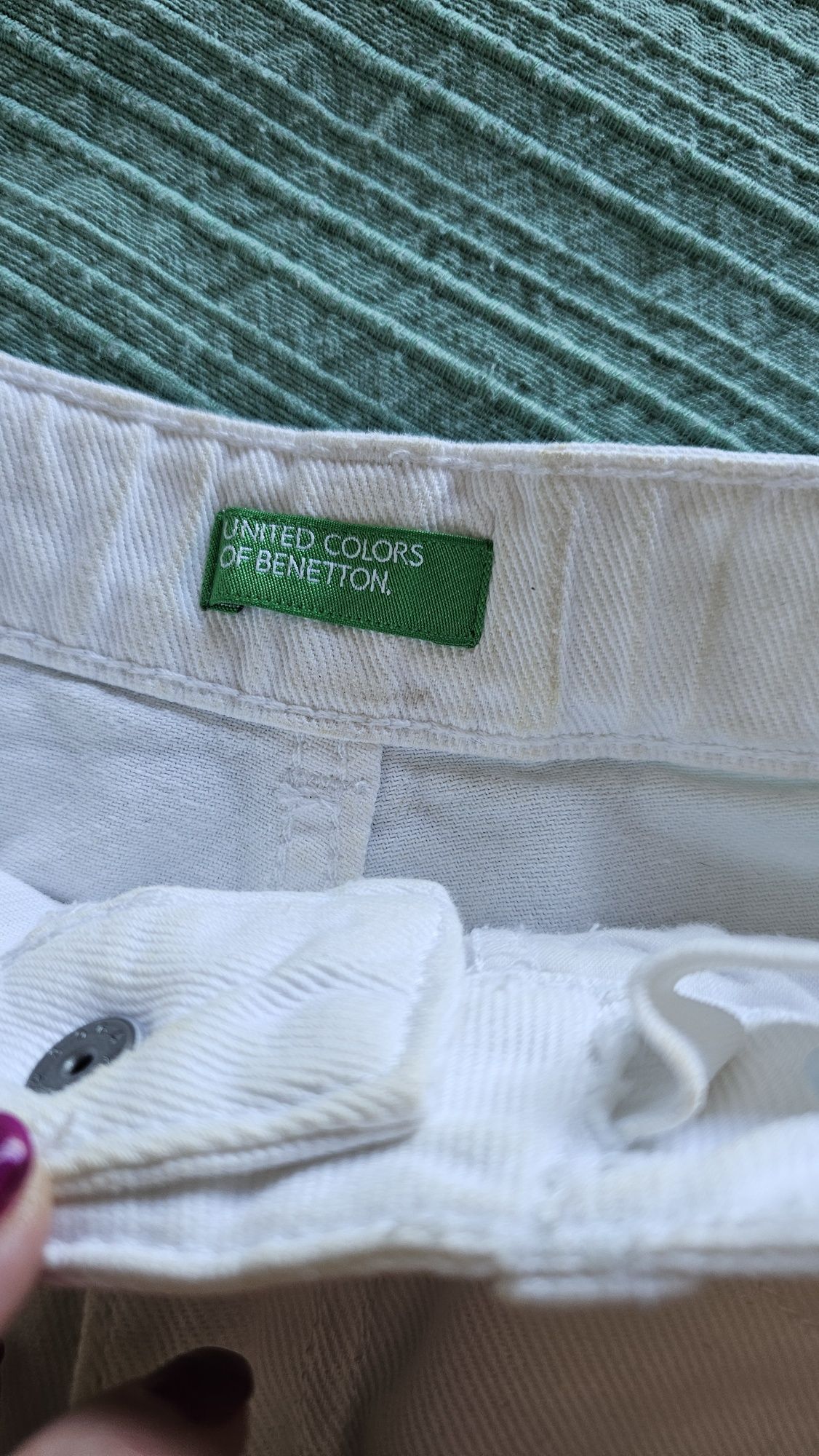 Calções de ganga brancos Benetton