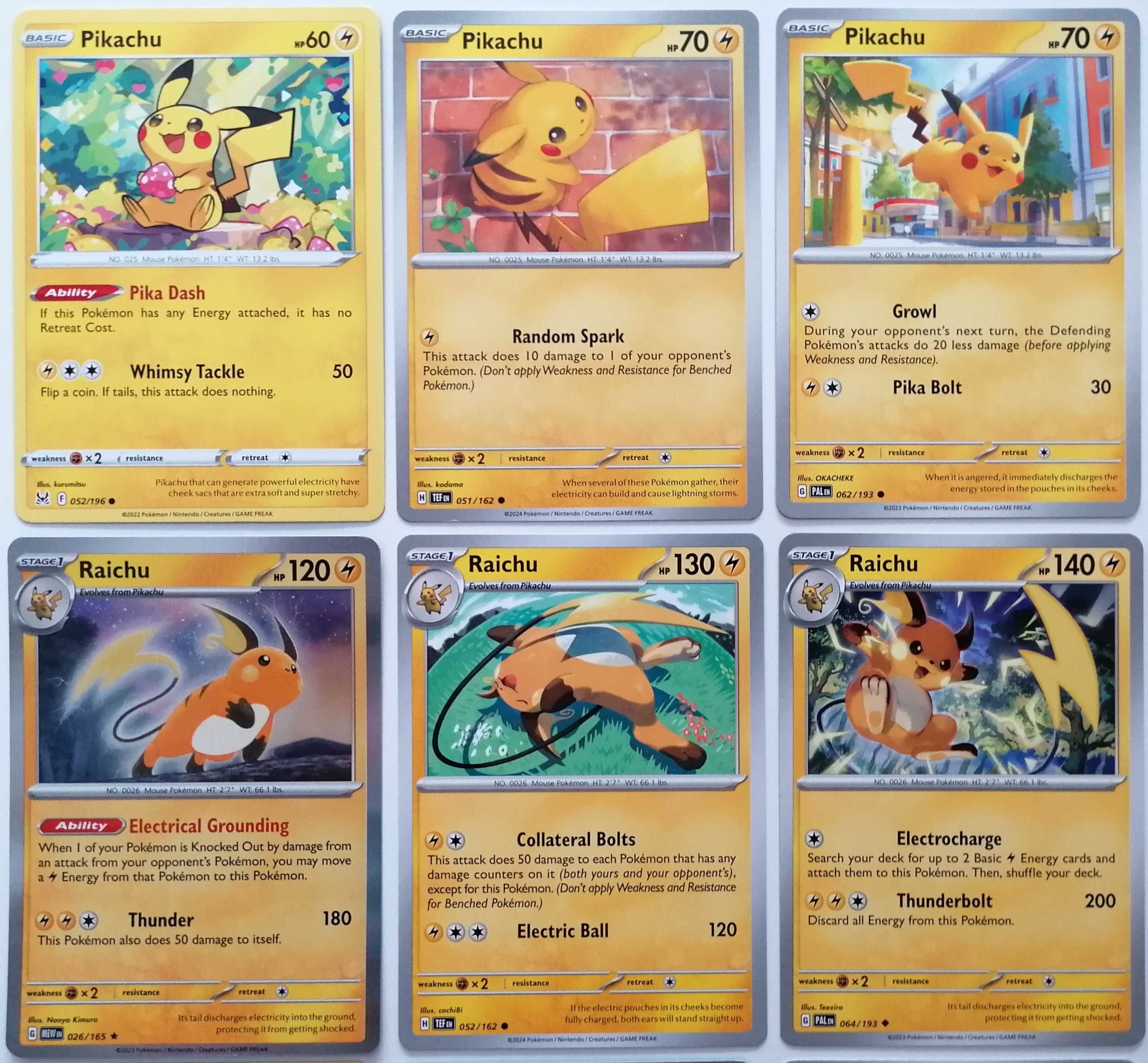 Oryginalne karty Pokemon TCG (Pikachu, Raichu, Paldea, Eeveelutions)