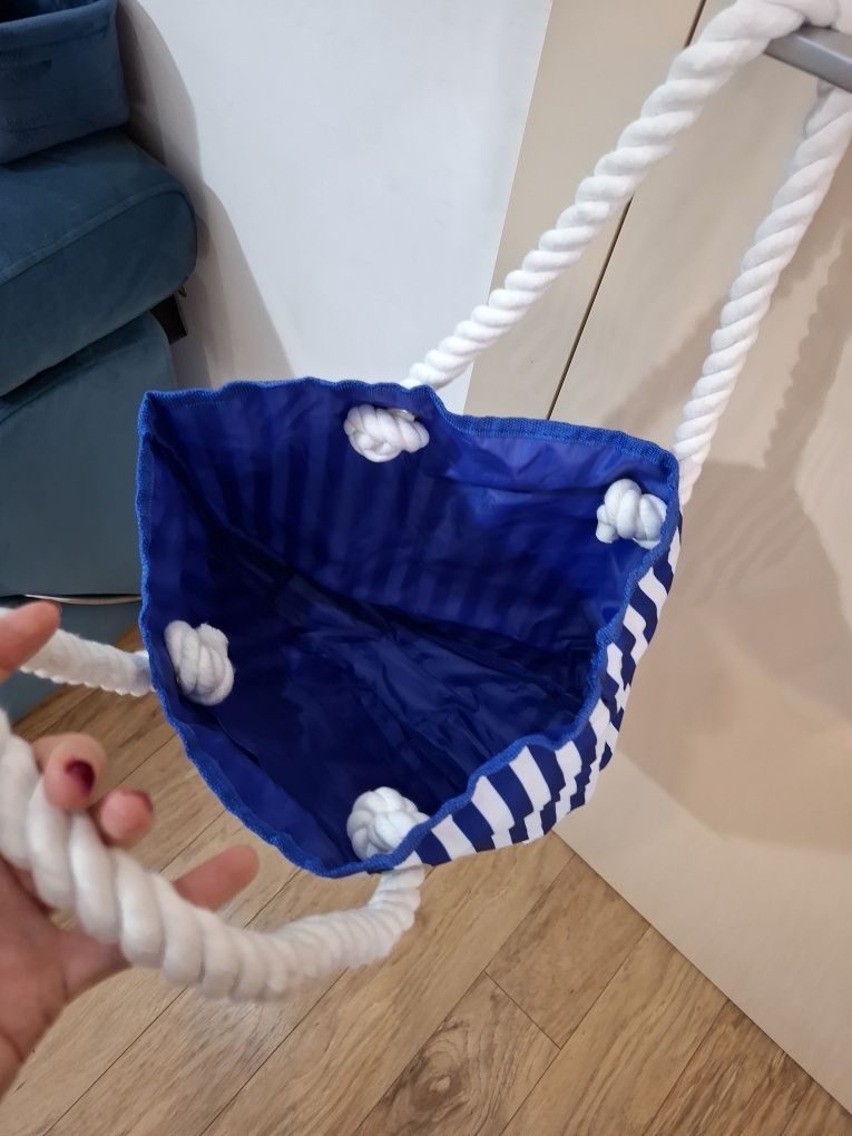Torba plażowa mała paski