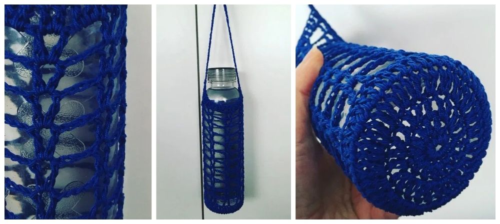 Porta garrafas em crochet - portes de envio incluídos