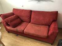 Sofa em camurça vermelho