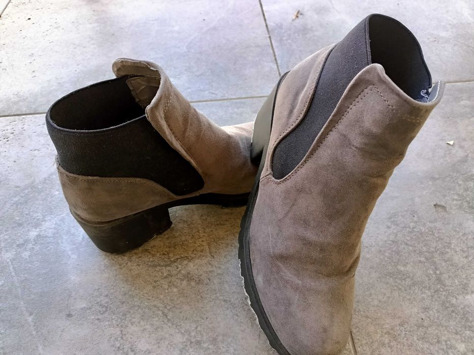 Sztyblety, botki, New Look, szare 39