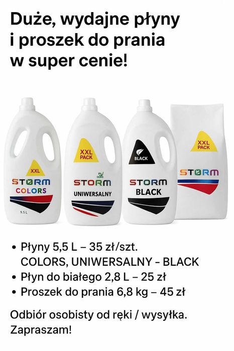 Płyny do prania 5,5L & 2,8L + proszek 6,8kg