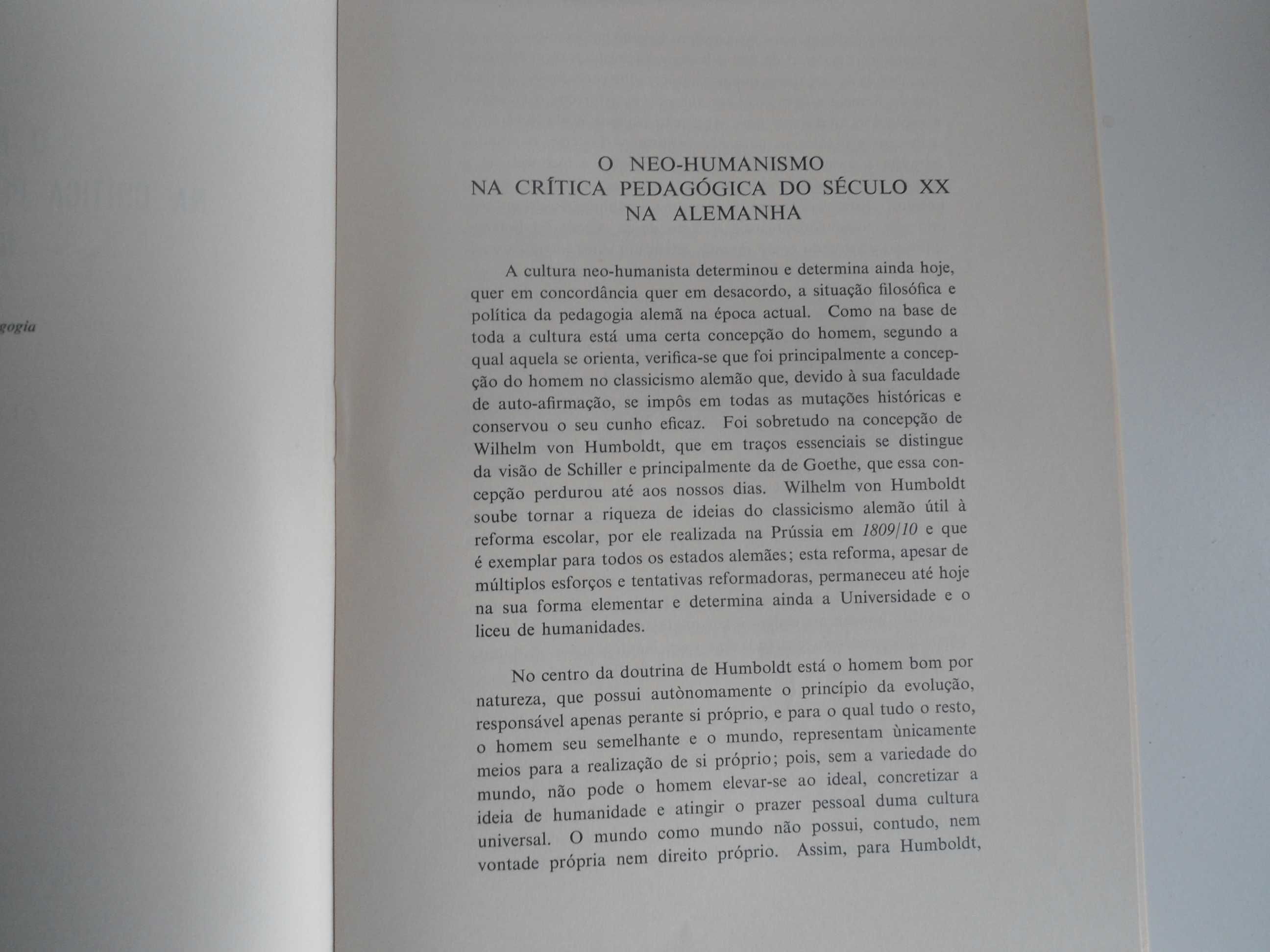 O Neo Humanismo na crítica pedagógica do séc. XX na Alemanha-C. Menze