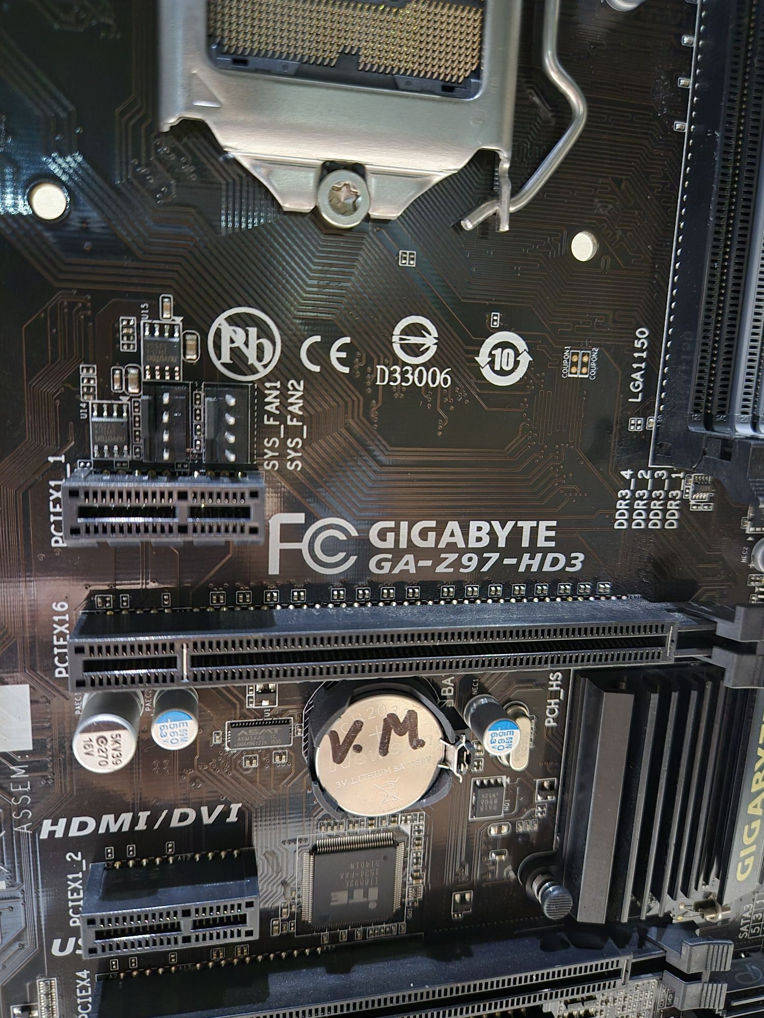 Материнська плата Gigabyte GA-Z97-HD3, s1150, 4×ddr3,  VGA/DVI/HDMI