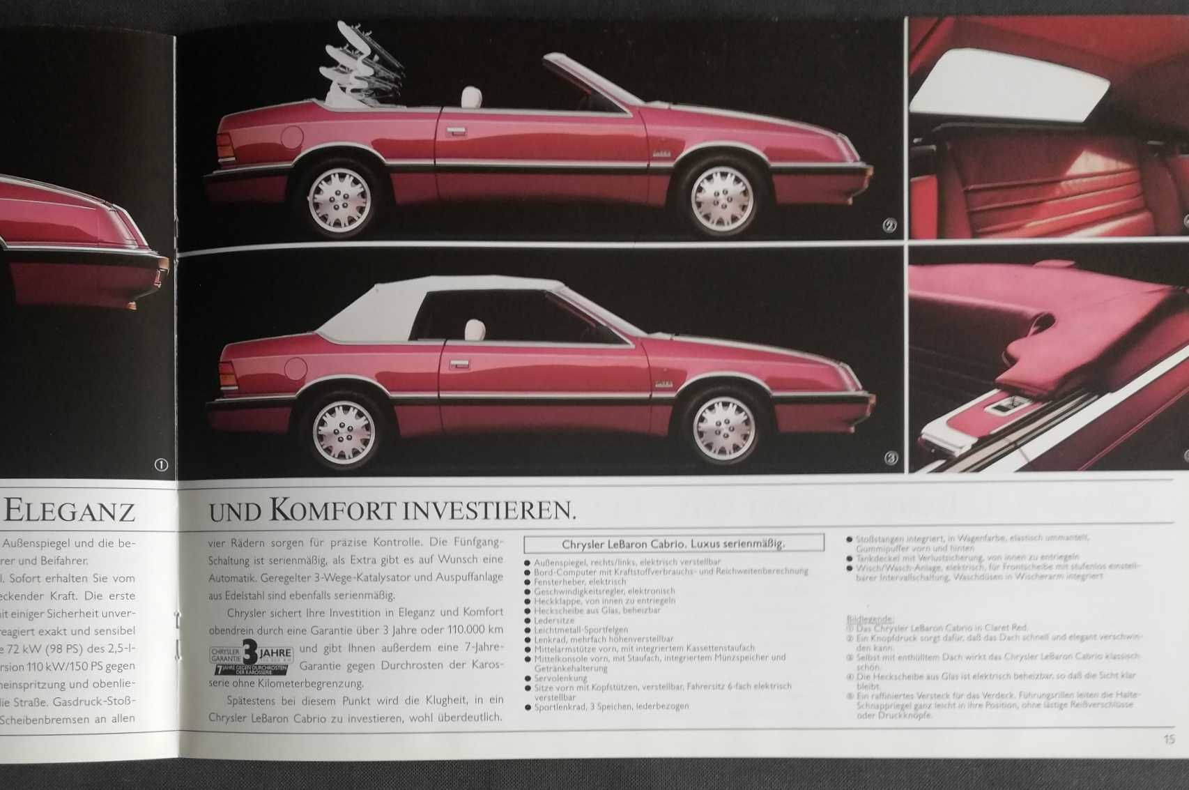 Prospekt Chrysler lata 90-te