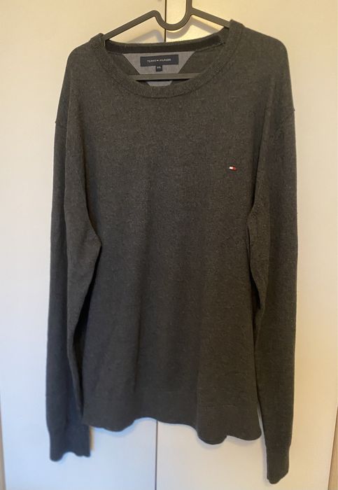 Klasyczny męski sweter XXL Tommy Hilfiger kaszmir