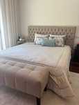 Cama Moderna Completa + Colchão + Recamier