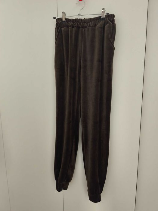 Spodnie Welur Czekolada Nowe Brąz L/XL