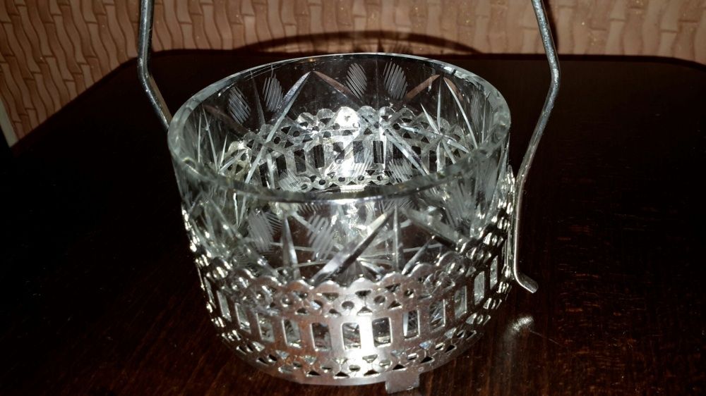 Cukiernica cukierniczka plater kryształ PRL.