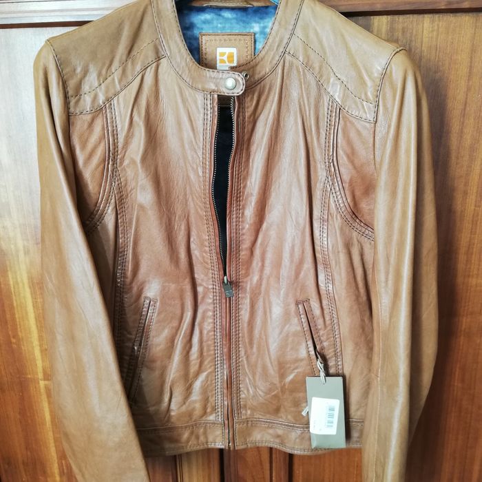 Blusão de pele  camel Boss Orange NOVO