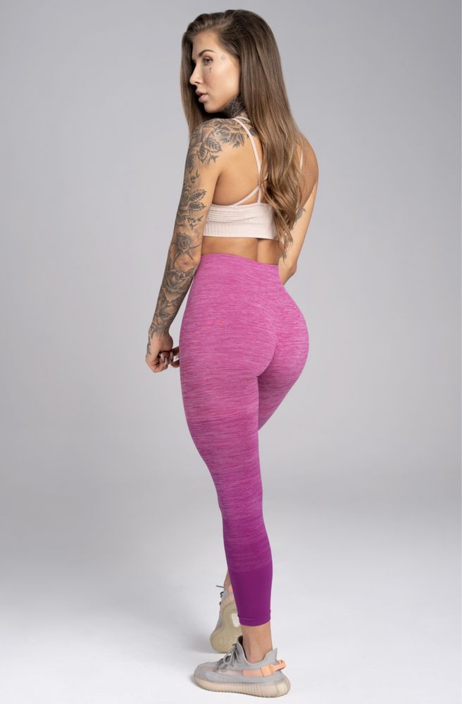 Legginsy Gym Glamour ombre różowe M 38