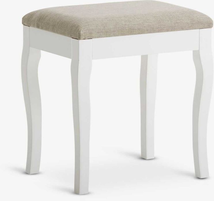 Toaletka MALLING z lustrem 5 szuflad biały z taboretem