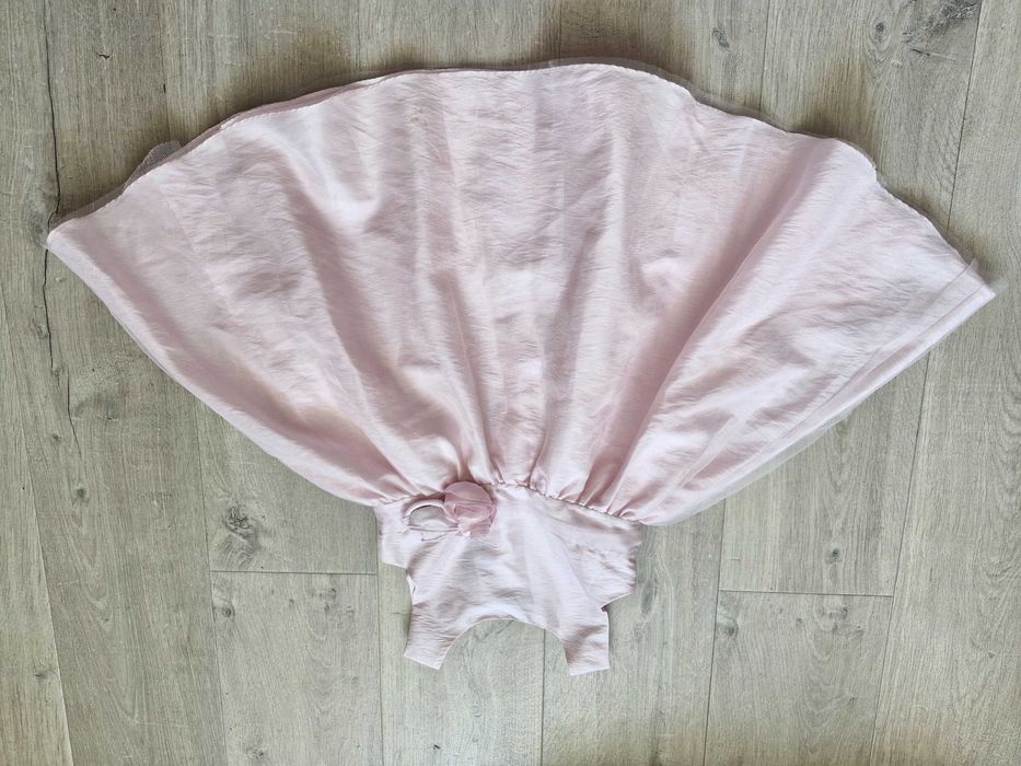 Sukienka tiulowa elegancka balowa wesele komunia róż 3 warstwy HM 122