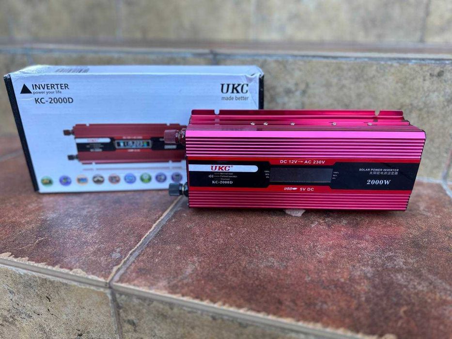 Преобразователь тока 12 220 2000ватт c дисплеем‼️ Инвертор. Інвертор.