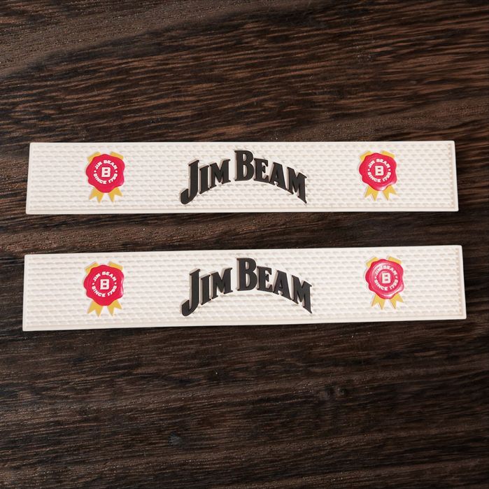 Барный коврик, бармат,  спил стоп. 2 штJim Beam.