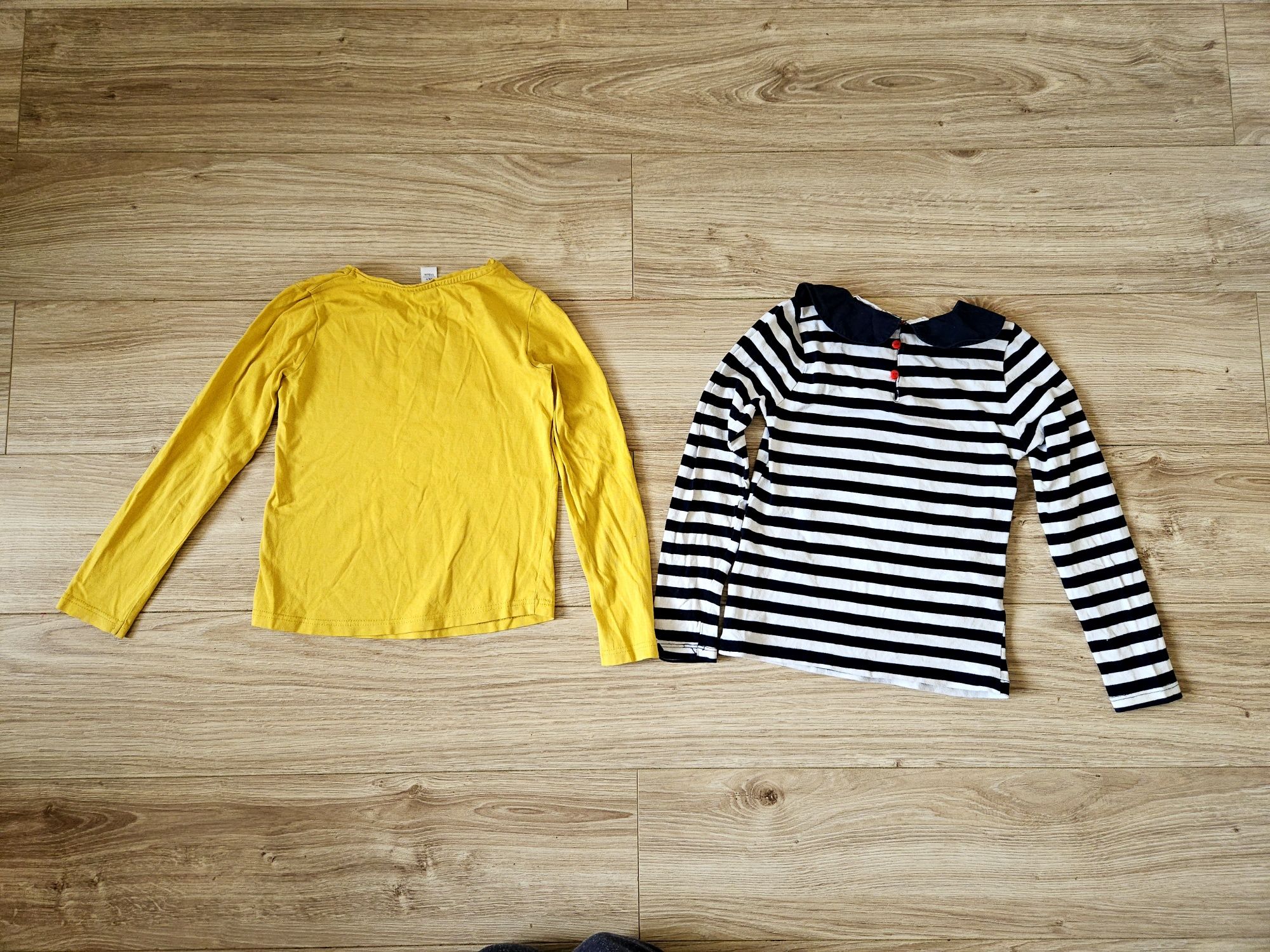 Zestaw 2szt dwupak bluzka z długim rękawem h&m okaidi z aplikacjami
