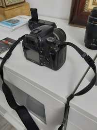 Maquina fotografica digital + lente extra + pe extensível