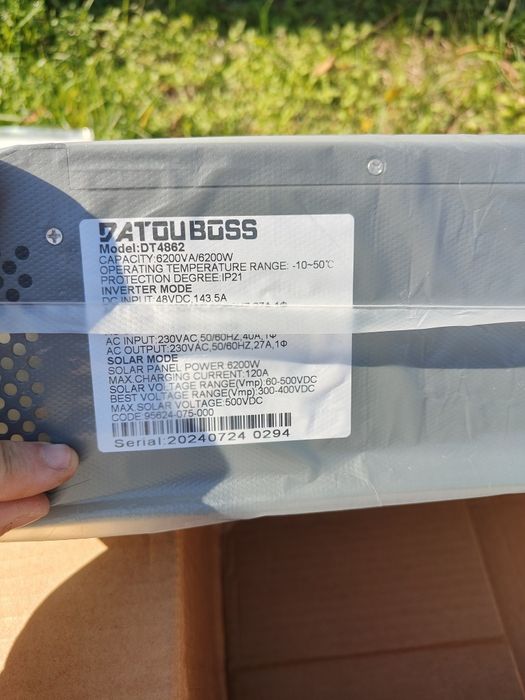 Гібридний інвертор Datouboss 6.2 kW DT4682 в наявності